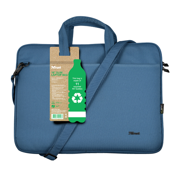 Borsa per notebook - Bologna - ecocompatibile - da 16 - blu - Trust